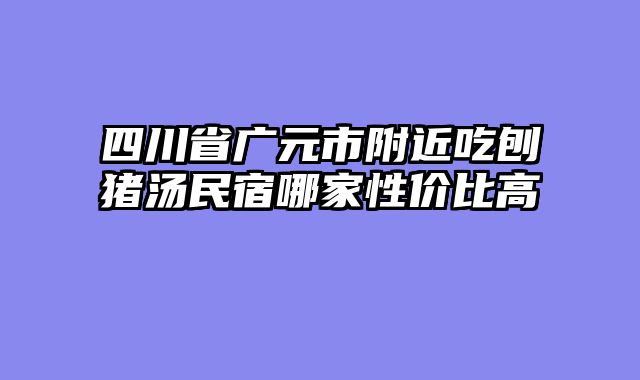 四川省广元市附近吃刨猪汤民宿哪家性价比高