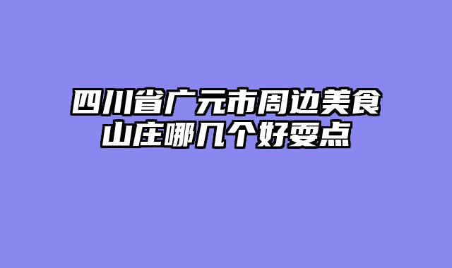四川省广元市周边美食山庄哪几个好耍点
