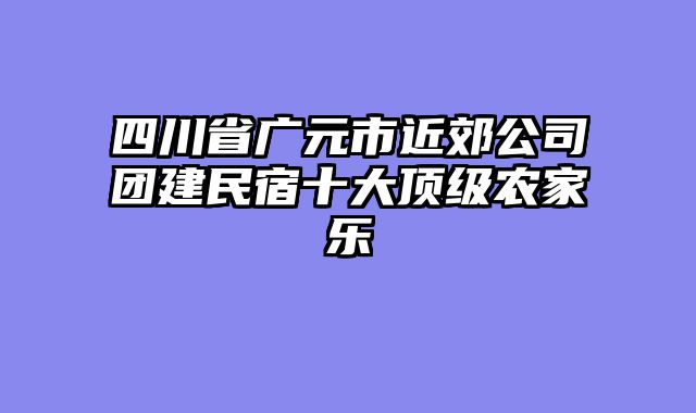 四川省广元市近郊公司团建民宿十大顶级农家乐