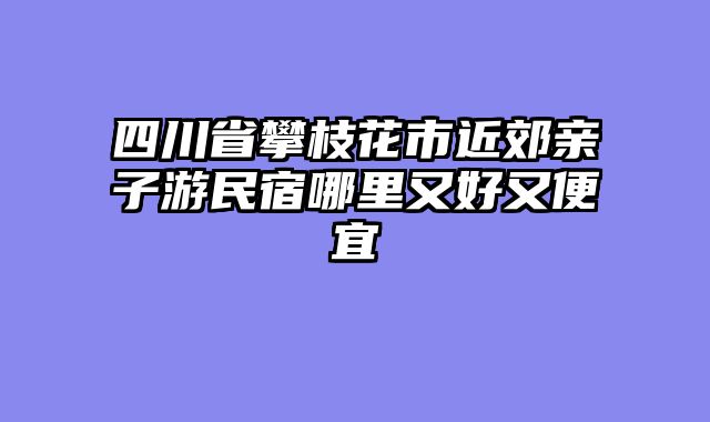 四川省攀枝花市近郊亲子游民宿哪里又好又便宜