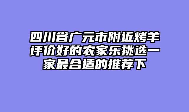四川省广元市附近烤羊评价好的农家乐挑选一家最合适的推荐下