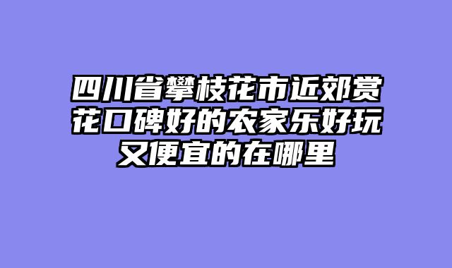 四川省攀枝花市近郊赏花口碑好的农家乐好玩又便宜的在哪里