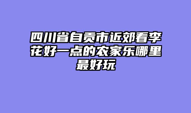 四川省自贡市近郊看李花好一点的农家乐哪里最好玩