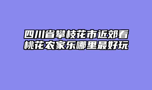 四川省攀枝花市近郊看桃花农家乐哪里最好玩