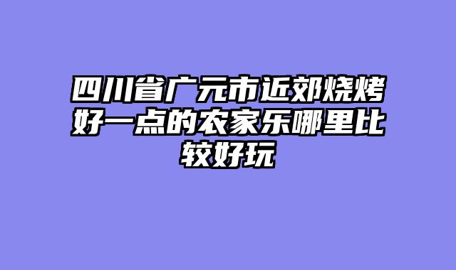 四川省广元市近郊烧烤好一点的农家乐哪里比较好玩