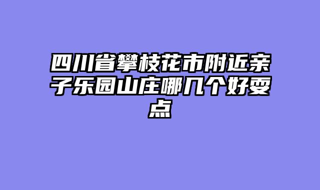 四川省攀枝花市附近亲子乐园山庄哪几个好耍点