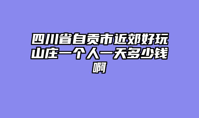 四川省自贡市近郊好玩山庄一个人一天多少钱啊