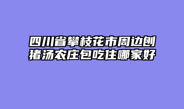 四川省攀枝花市周边刨猪汤农庄包吃住哪家好