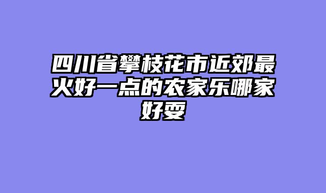 四川省攀枝花市近郊最火好一点的农家乐哪家好耍