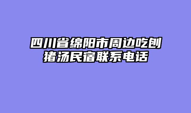 四川省绵阳市周边吃刨猪汤民宿联系电话