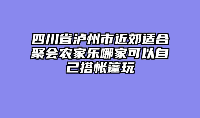 四川省泸州市近郊适合聚会农家乐哪家可以自己搭帐篷玩