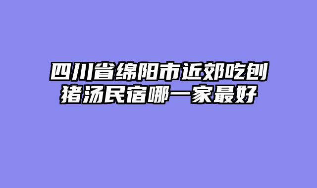 四川省绵阳市近郊吃刨猪汤民宿哪一家最好