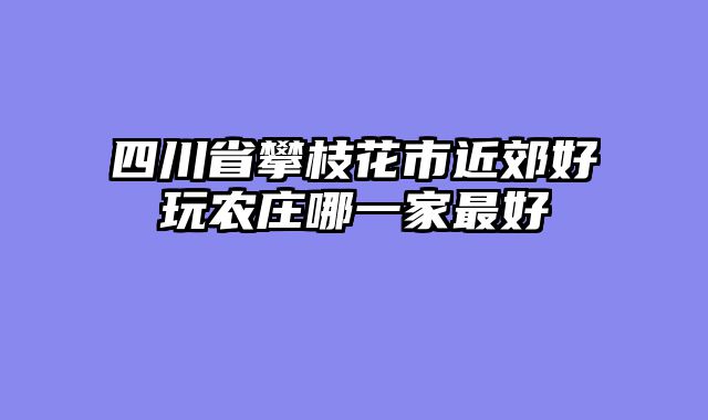 四川省攀枝花市近郊好玩农庄哪一家最好
