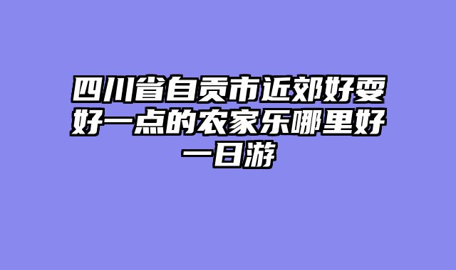 四川省自贡市近郊好耍好一点的农家乐哪里好一日游