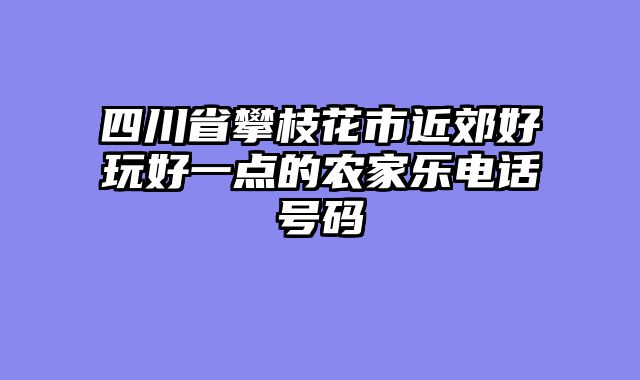 四川省攀枝花市近郊好玩好一点的农家乐电话号码