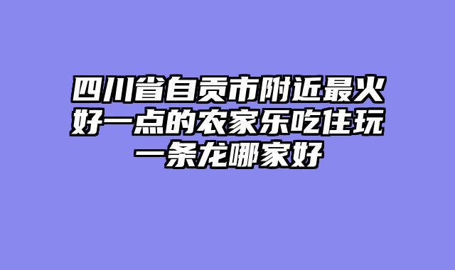 四川省自贡市附近最火好一点的农家乐吃住玩一条龙哪家好