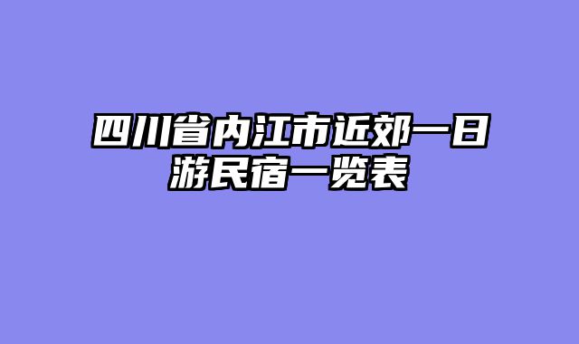 四川省内江市近郊一日游民宿一览表