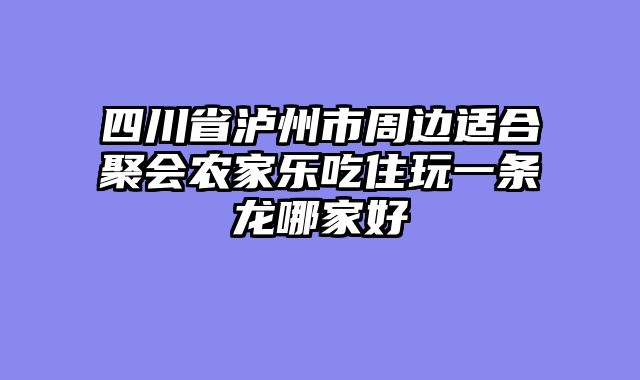 四川省泸州市周边适合聚会农家乐吃住玩一条龙哪家好
