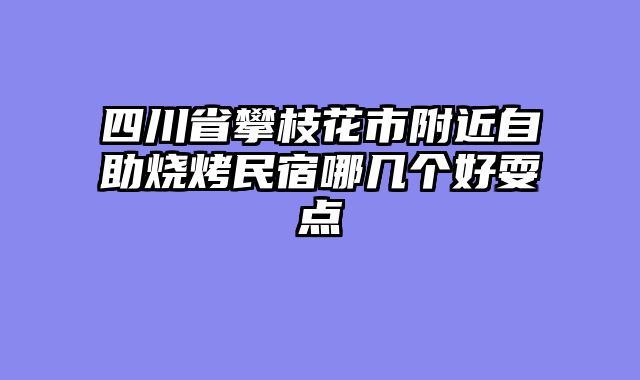 四川省攀枝花市附近自助烧烤民宿哪几个好耍点