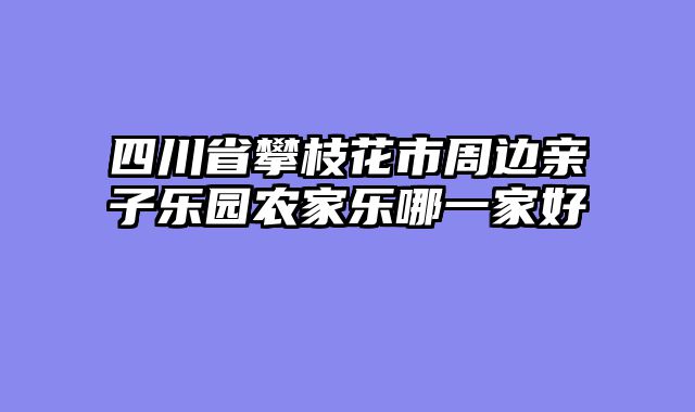 四川省攀枝花市周边亲子乐园农家乐哪一家好