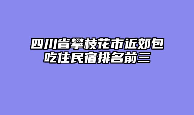 四川省攀枝花市近郊包吃住民宿排名前三