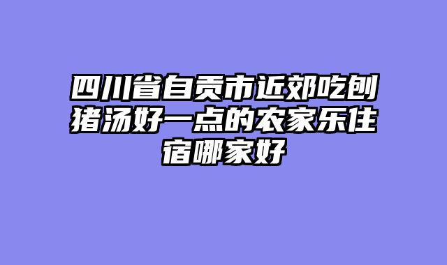 四川省自贡市近郊吃刨猪汤好一点的农家乐住宿哪家好