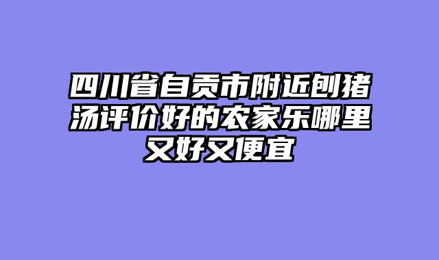 四川省自贡市附近刨猪汤评价好的农家乐哪里又好又便宜