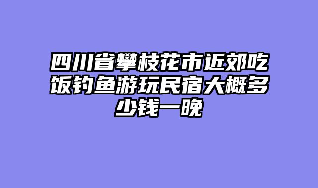 四川省攀枝花市近郊吃饭钓鱼游玩民宿大概多少钱一晚