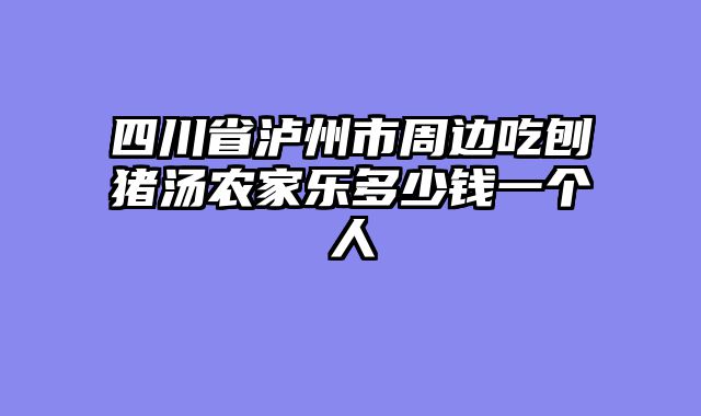 四川省泸州市周边吃刨猪汤农家乐多少钱一个人