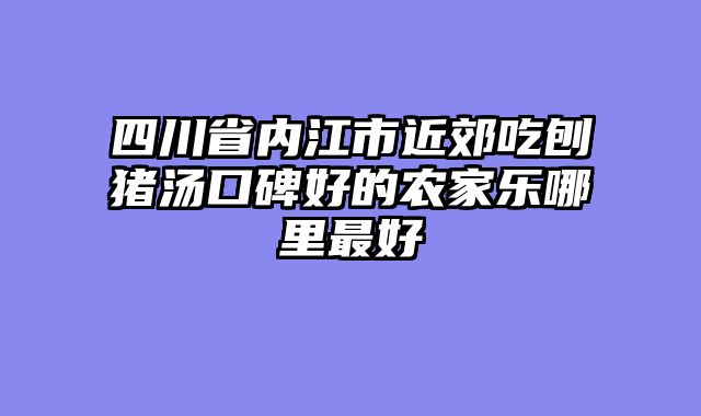 四川省内江市近郊吃刨猪汤口碑好的农家乐哪里最好