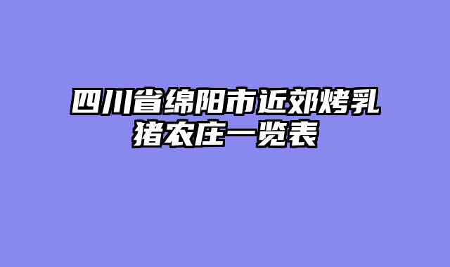 四川省绵阳市近郊烤乳猪农庄一览表