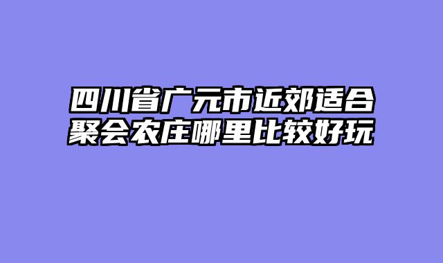 四川省广元市近郊适合聚会农庄哪里比较好玩