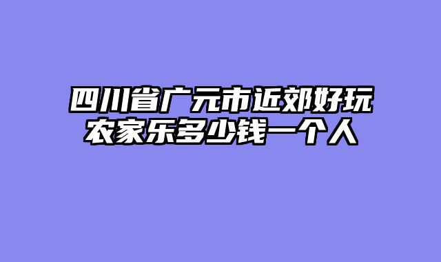 四川省广元市近郊好玩农家乐多少钱一个人