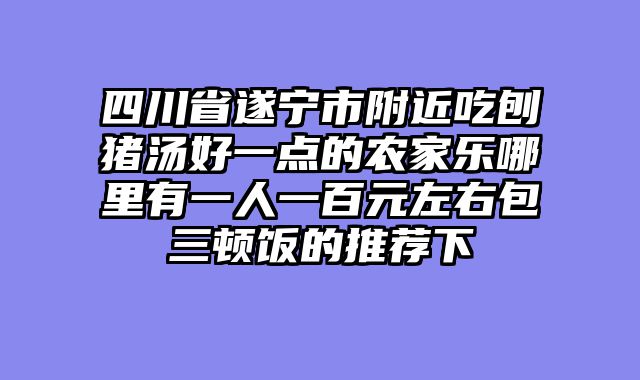 四川省遂宁市附近吃刨猪汤好一点的农家乐哪里有一人一百元左右包三顿饭的推荐下