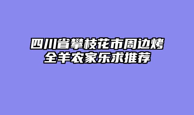 四川省攀枝花市周边烤全羊农家乐求推荐