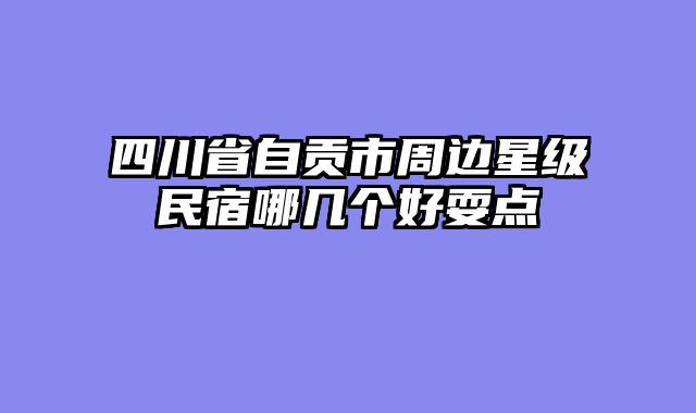 四川省自贡市周边星级民宿哪几个好耍点