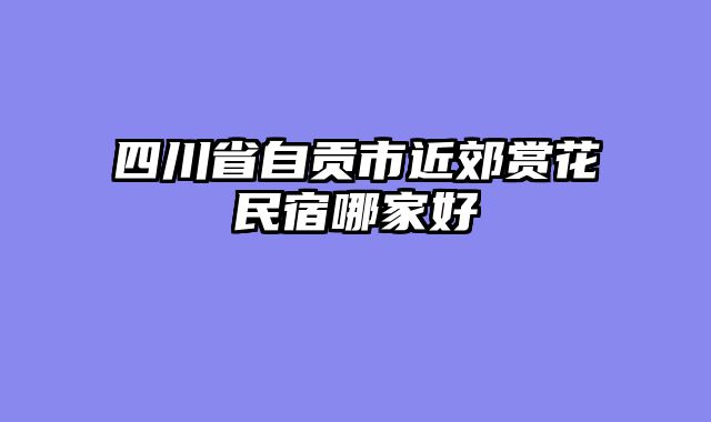 四川省自贡市近郊赏花民宿哪家好