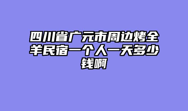 四川省广元市周边烤全羊民宿一个人一天多少钱啊