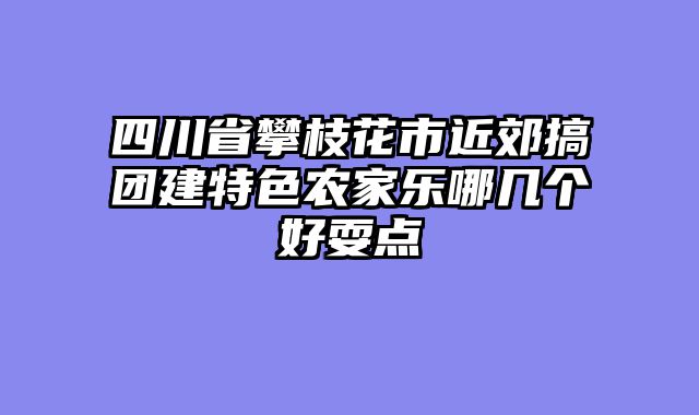 四川省攀枝花市近郊搞团建特色农家乐哪几个好耍点