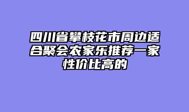 四川省攀枝花市周边适合聚会农家乐推荐一家性价比高的