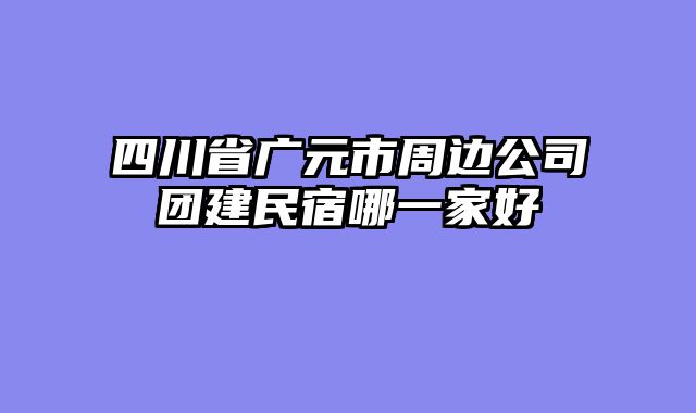 四川省广元市周边公司团建民宿哪一家好