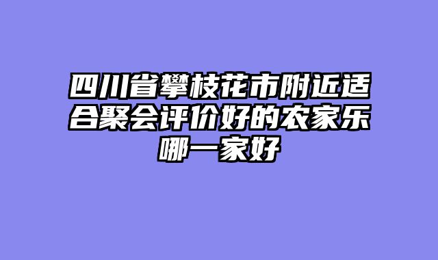 四川省攀枝花市附近适合聚会评价好的农家乐哪一家好