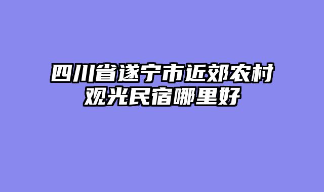 四川省遂宁市近郊农村观光民宿哪里好