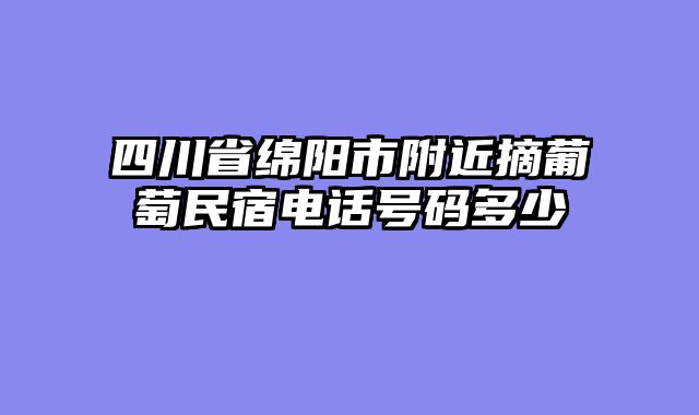四川省绵阳市附近摘葡萄民宿电话号码多少