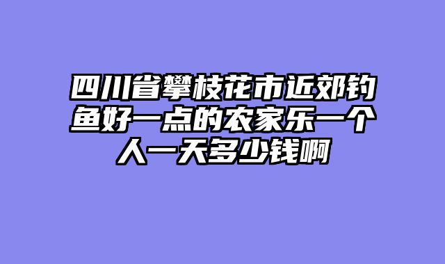 四川省攀枝花市近郊钓鱼好一点的农家乐一个人一天多少钱啊