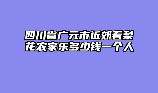 四川省广元市近郊看梨花农家乐多少钱一个人