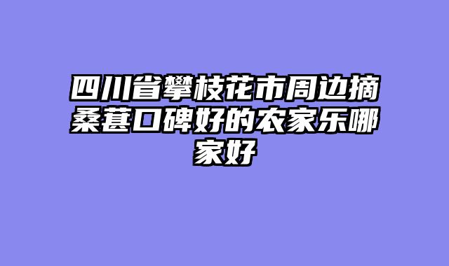 四川省攀枝花市周边摘桑葚口碑好的农家乐哪家好