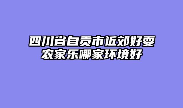 四川省自贡市近郊好耍农家乐哪家环境好