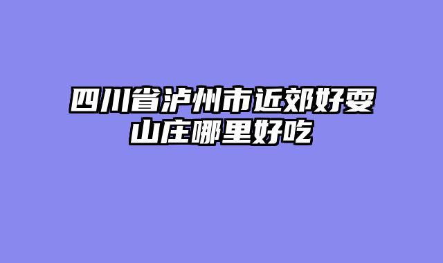 四川省泸州市近郊好耍山庄哪里好吃