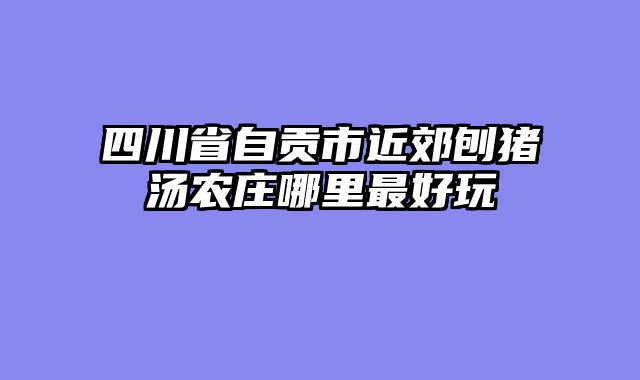 四川省自贡市近郊刨猪汤农庄哪里最好玩